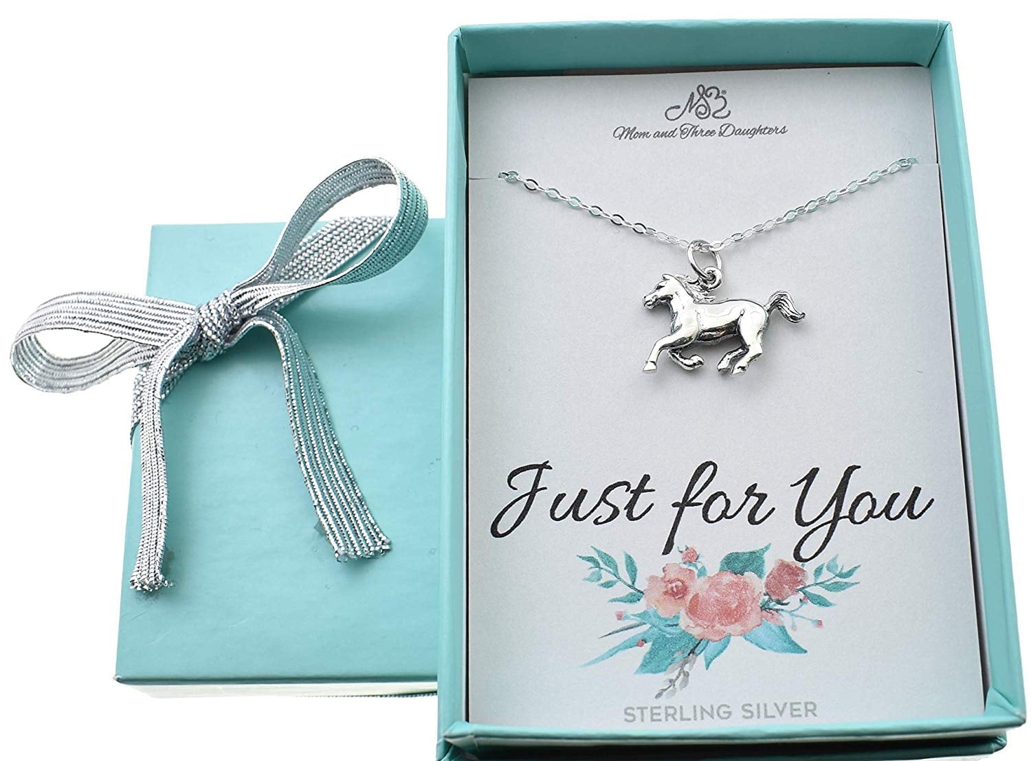 Horse necklace in sterling silver on an 18 inch sterling silver cable chain.  Female jewelry. sterling necklace. Women's necklace. Equestrian jewelry.