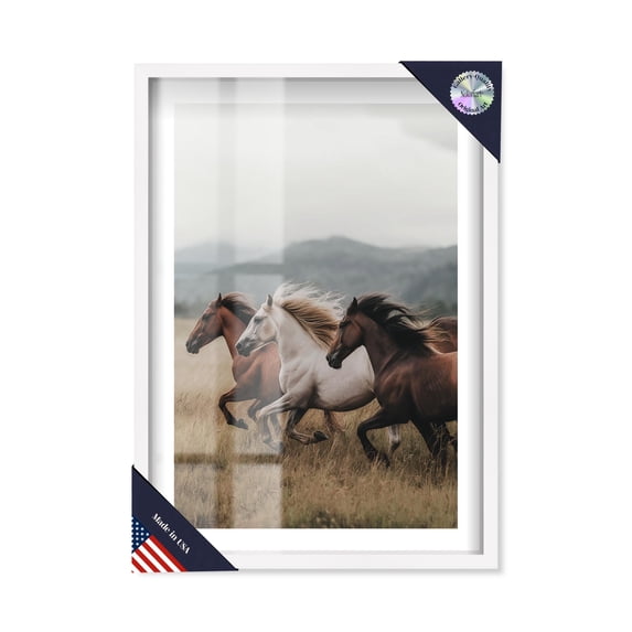 Horse of Thunder II Shadowbox Print Travel Art Prints by Notoriart, White Frame, 31 x 46