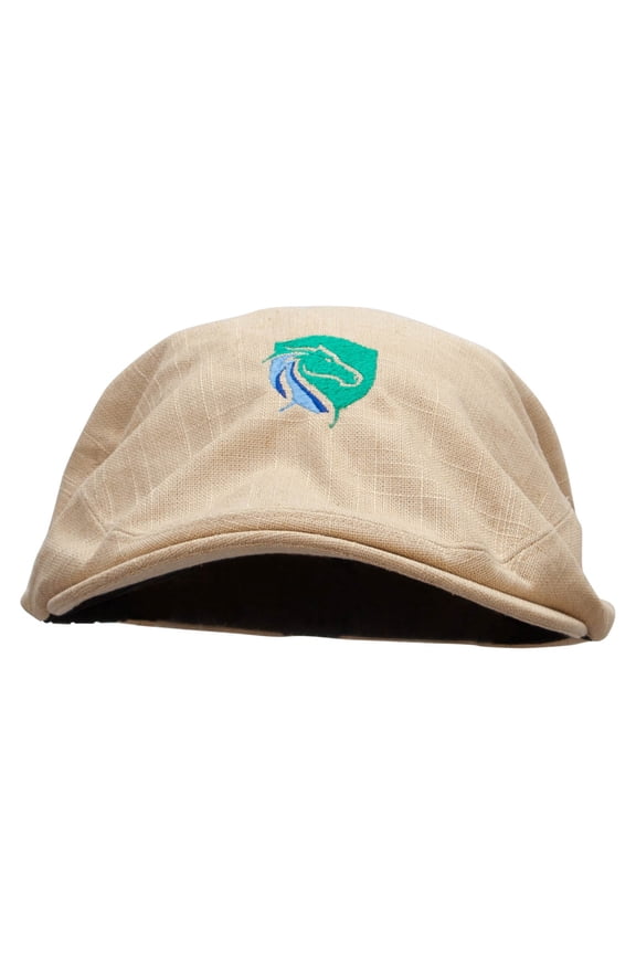 Horse's Side Head Big Size Men's Linen Ivy Cap - Khaki XL-2XL