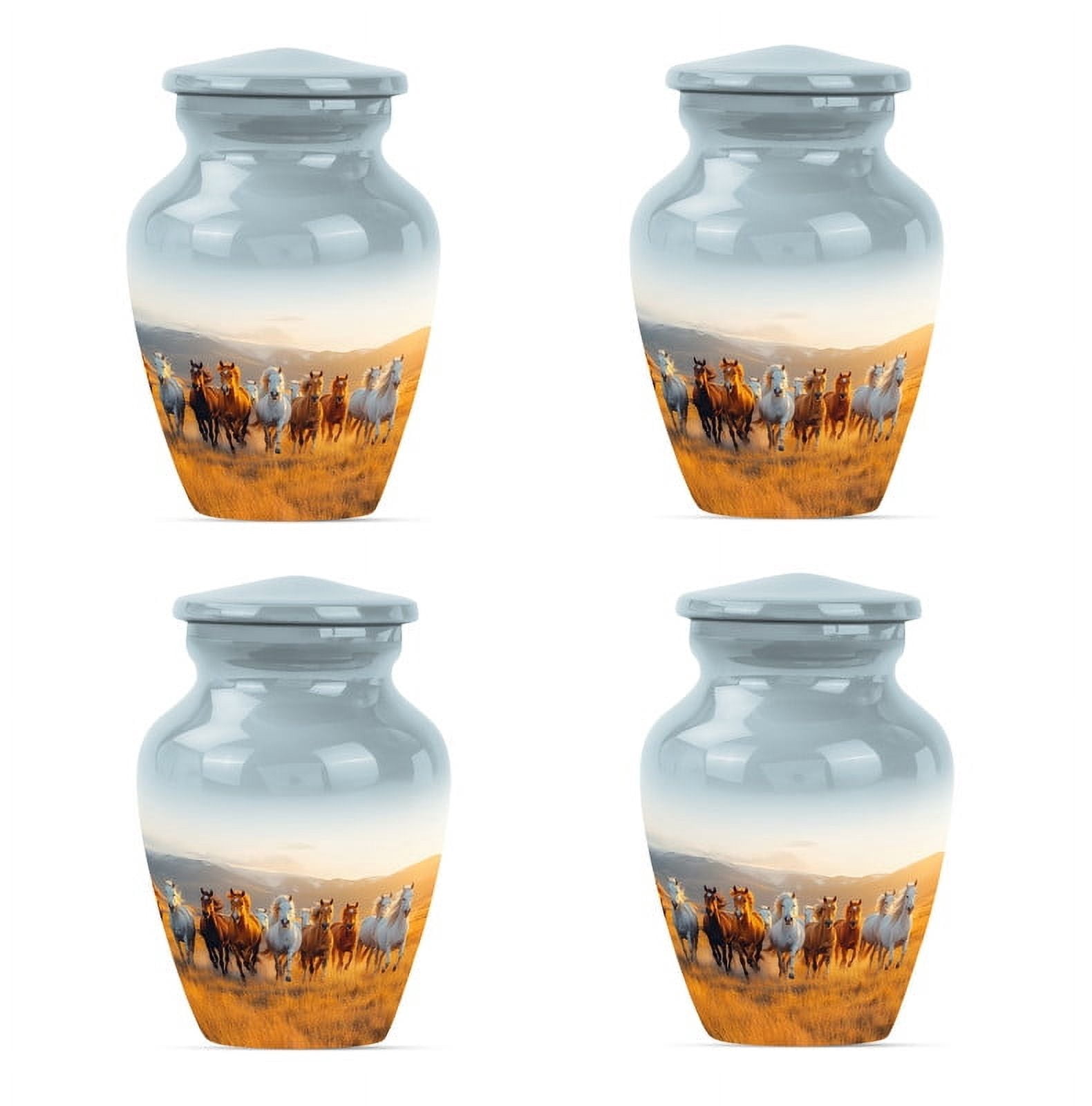Horse urn, Small Cremation Urns for Ashes, Urn for Ashes for Women, Burial Urns for Human Ashes, Urns for Human Ashes, Small Urns for Human Ashes Keepsake(Size - 3inch, 4 Pcs)