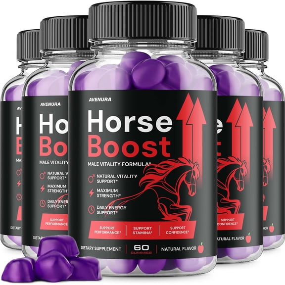 HorseBoost Gummies – Gummy Natural Blend Advanced Formula for Active Lifestyle, 5 Pack, 300 Gummies