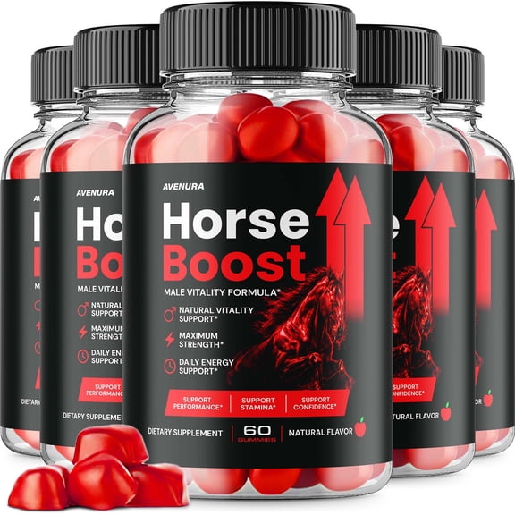 HorseBoost Gummies – Gummy Natural Blend Advanced Formula for Active Lifestyle, 5 Pack, 300 Gummies