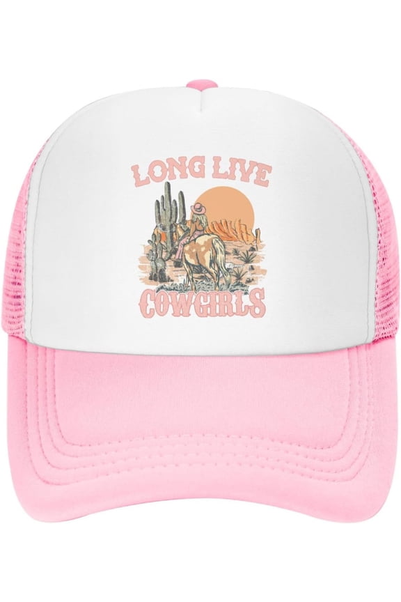 Horseback Rider Western Country Snapback Caps for Women's Trucker Hats Long Live The Cowgirls Retro Hat