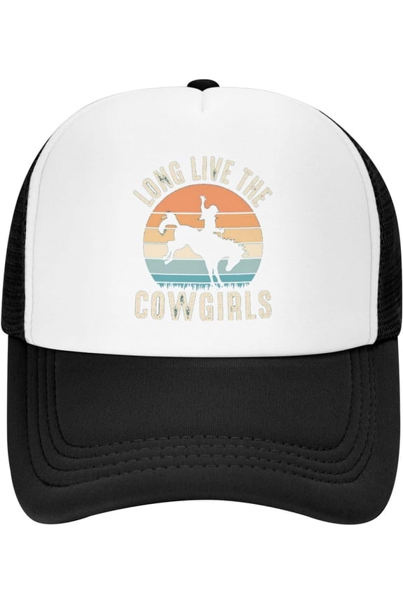 Horseback Rider Western Country Vintage Trucker Caps for Women Ball Hats Long Live The Cowgirls Light Weight Hats