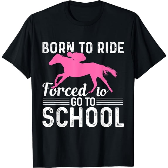 Horseback Riding Girl Funny Horse Girl T-Shirt Black Small