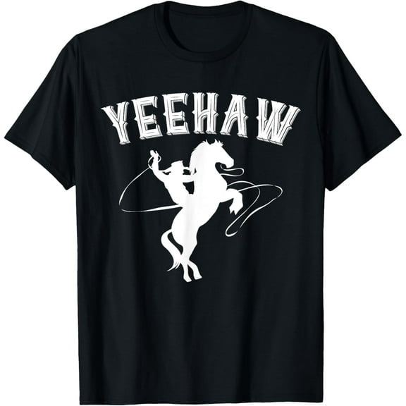 Horseback Riding Howdy Western Rodeo Yeehaw Cowboy T-Shirt men and women can wear, black, white, gifts