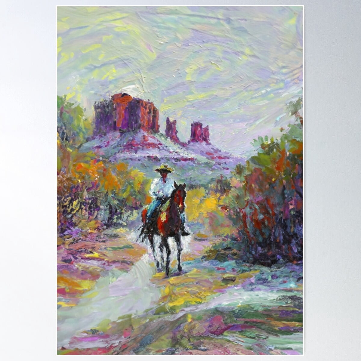 Horseback Riding In Sedona, Arizona Poster Wall Art, Modern Wall Decor ...