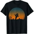 thumbnail image 1 of Horseback Riding Yeehaw Bull Riding Howdy Sunset Cowboy T-Shirt, 1 of 5