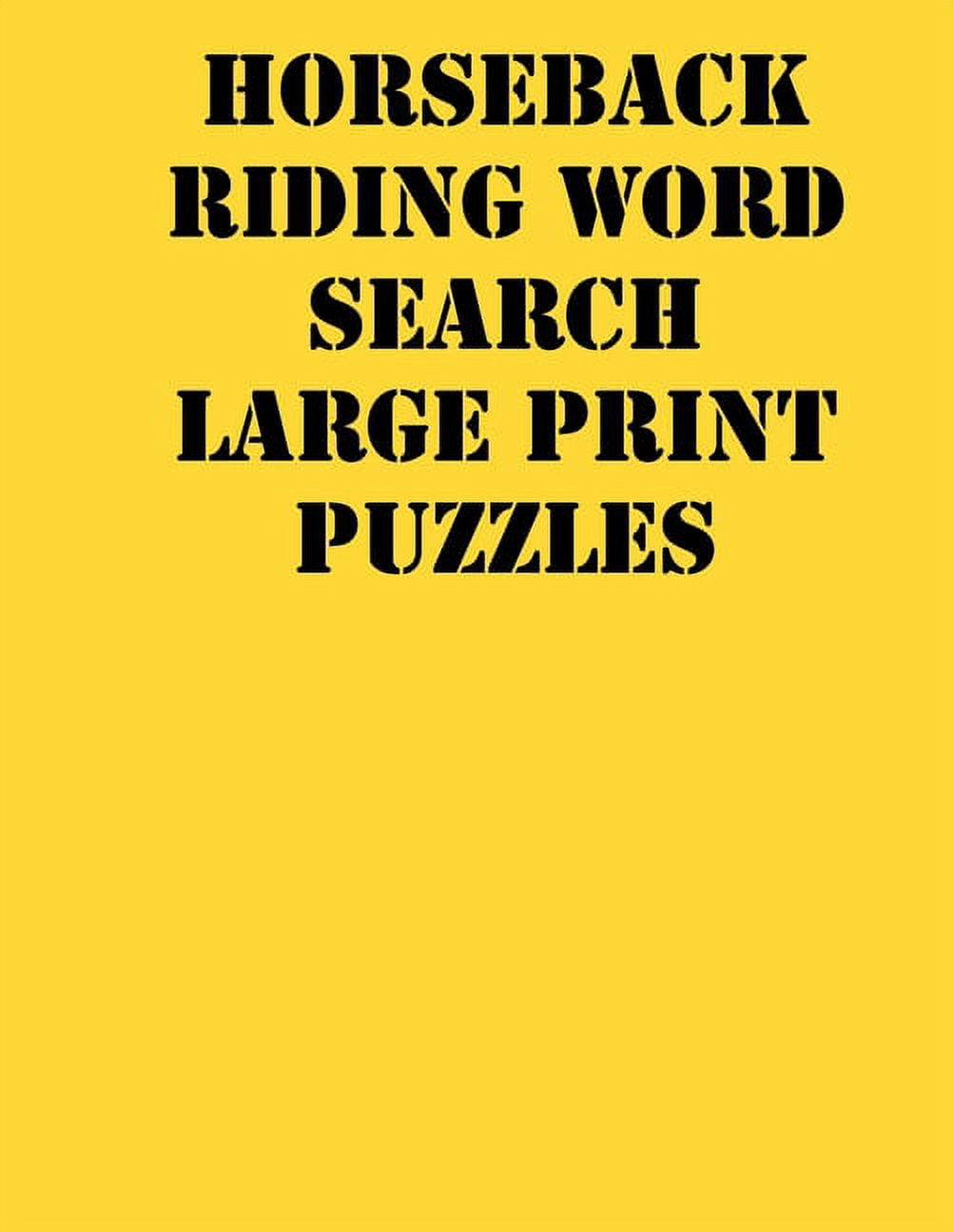 Horseback riding Word Search Large print puzzles : large print puzzle ...