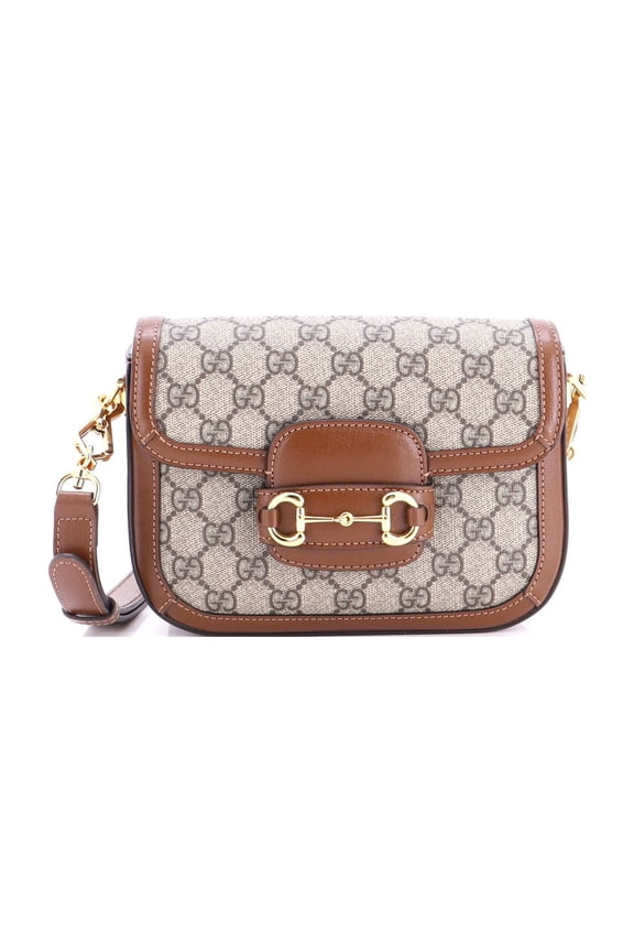 Horsebit 1955 Shoulder Bag GG Coated Canvas with Leather Mini By Rebag