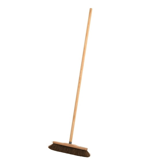 Horsehair Broom Natural Bristles with Wooden Handle, Durable Beech Wood Brush Head Genuine Horse Hair Bristles, Swiss Made Broom - Parquet, Solid Hardwood Floor, Tile Surfaces