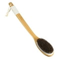 thumbnail image 1 of Unique Bargains Horsehair Dry Brushing Body Brush 18inch Wooden Body Brush for Showering Exfoliating for Men Women Black, 1 of 7