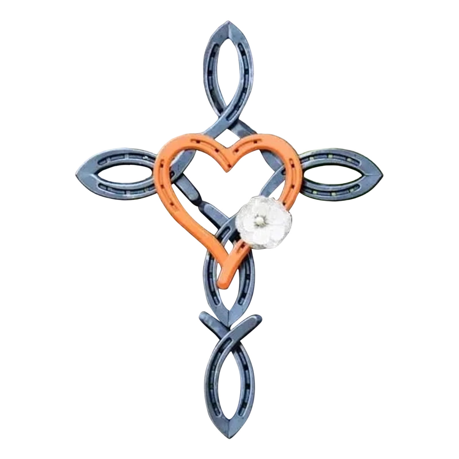 Horsehsoe With Heart Metal Wall Outdoor Patio Home Decorations