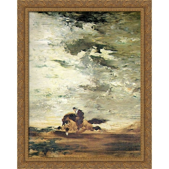 Horseman 28x34 Large Gold Ornate Wood Framed Canvas Art by Gustave Moreau