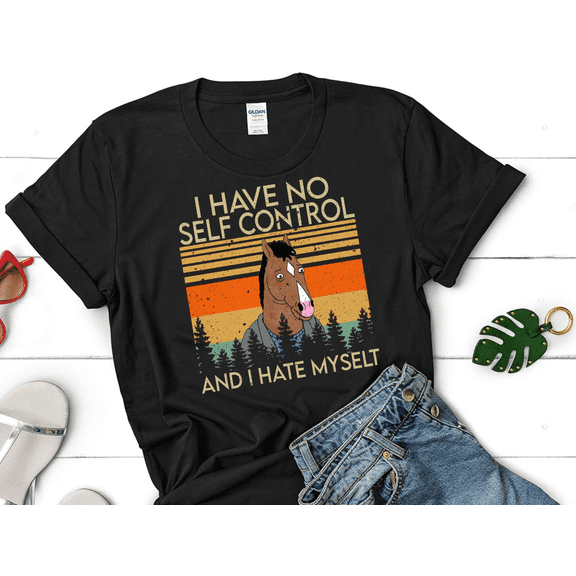 Horseman I Have No Self Control and I Hate Myself Vintage T-Shirt, Horseman Shirt, Cartoon TV Show Shirt, Gift Tee For You And Your Family