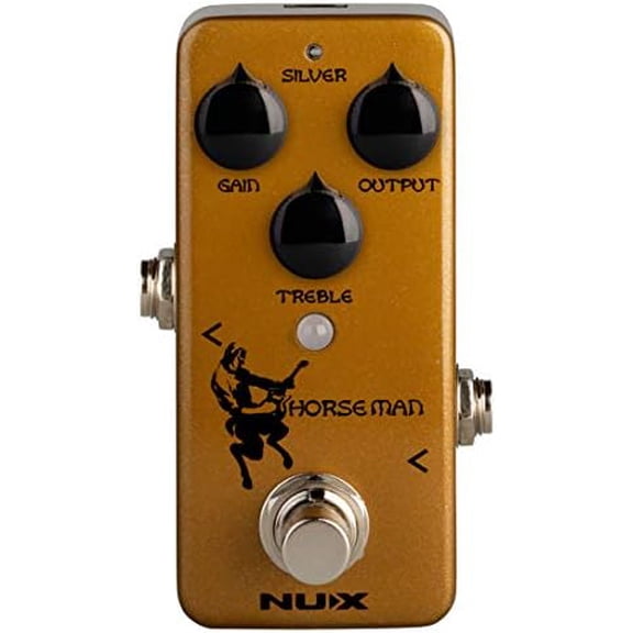 Horseman Overdrive Guitar Effect Pedal with Gold and Silver modes, True/Buffer Bypass, Clean Boost, Natural Distortion,Treble, Gain and Output level controls, DC 9V, 1/4-inch Jack$$Music