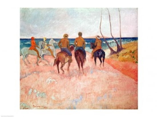 Horseman on the Beach Canvas Art - Paul Gauguin (36 x 24)
