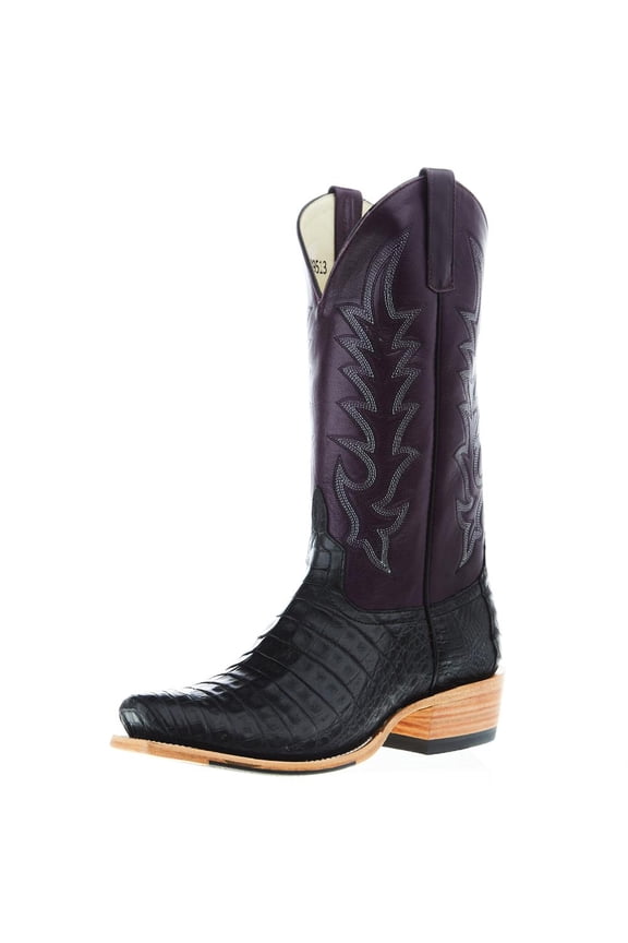 Horse Power Boots Mens Horsepower Top Hand Black Caiman Belly 13 Violet Top Black 11 EE