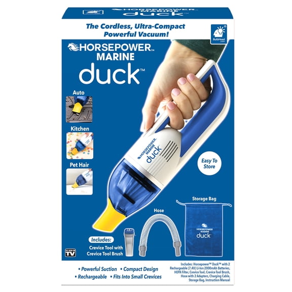 Horsepower Marine Duck, Rechargeable Handheld Vacuum with Accessories - New - Cordless - Portable