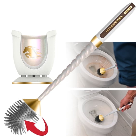 Horsepower Original, AS SEEN ON TV, Motorized Toilet Brush, Powerful Spinning Action, 360 Degree Cleaning Power, Flexible Silicone Bristles, Eliminate Stains & Residue, No Scrubbing,Rechargeable
