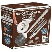 Horsepower Unicorn Motorized Toilet Brush, Powerful Spinning Action, 360 Degree Cleaning Power, Flexible Silicone Bristles, Eliminate Stains & Residue, No Scrubbing, Rechargeable