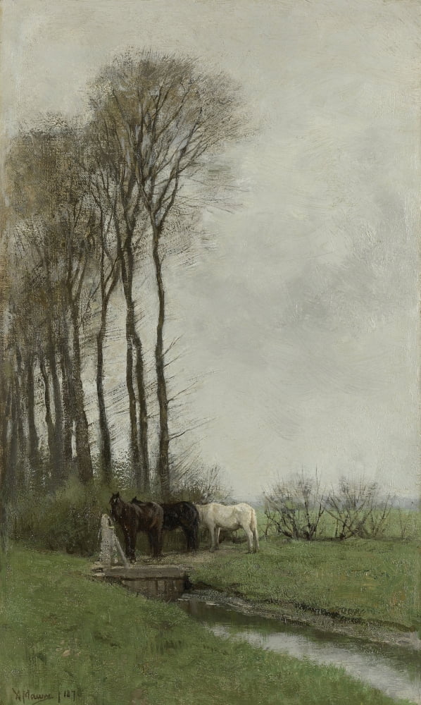 Horses At The Gate Canvas Art - (18 x 24)