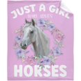 Horses Blanket Gift for Women Kid Plush Just A Girl Who Loves Horses