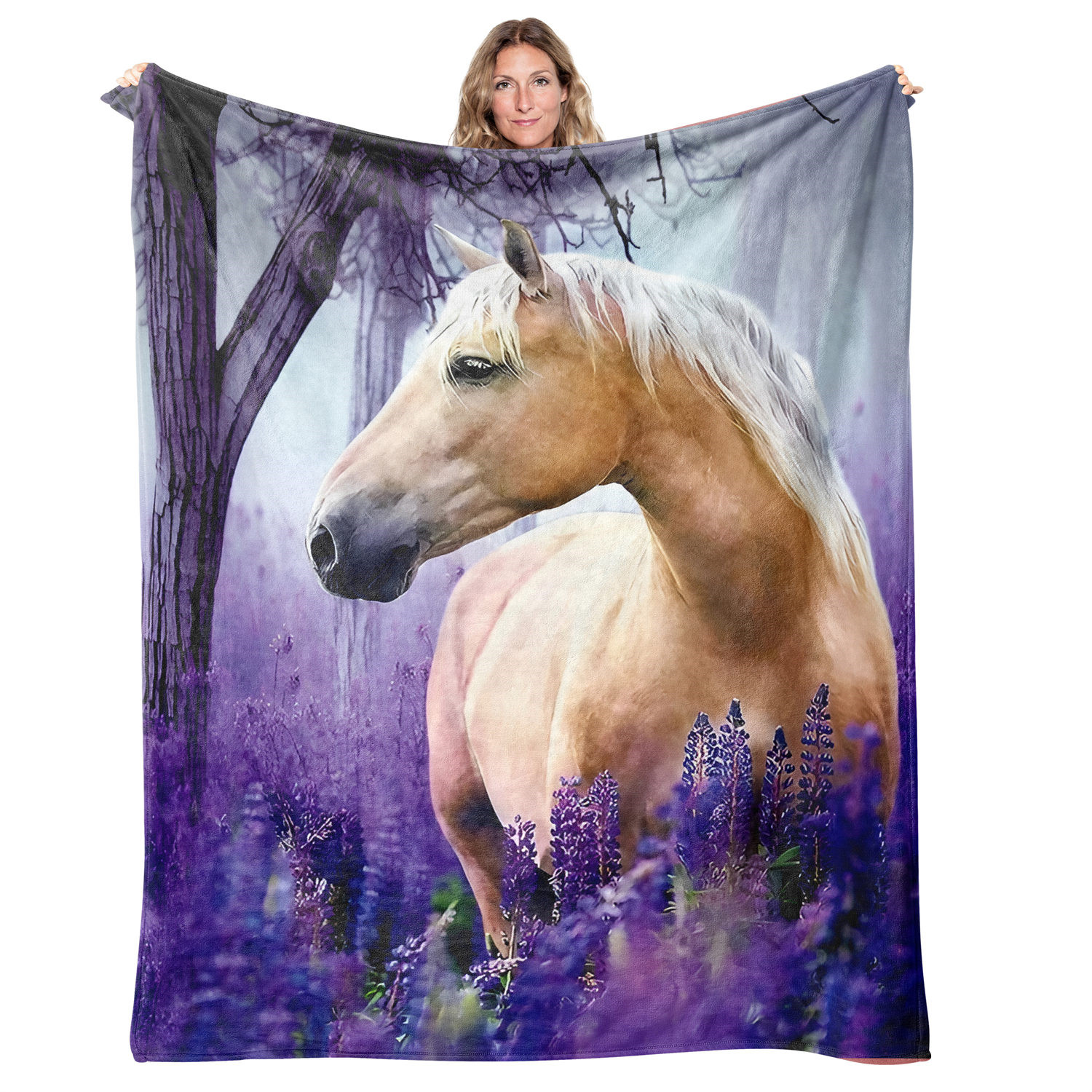 Personalized Riding Horse Fleece Blanket - Couple Riding Horse - Riding Partner For Life - 5NE2CH main image 1