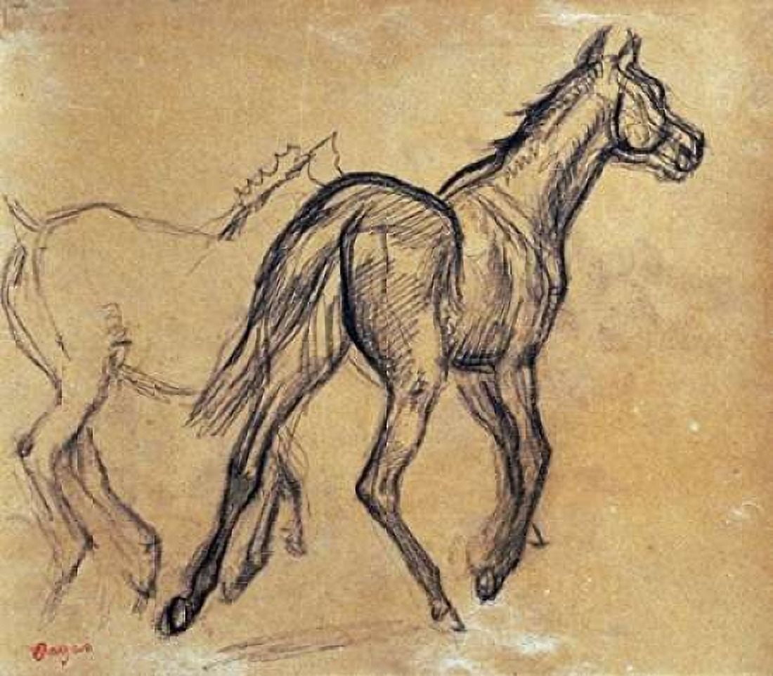 Horses Canvas Art - Edgar Degas (24 x 24)