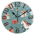 thumbnail image 1 of Horses Christmas Gift 10 inch Wall Clocks Non Ticking Easy to Read Battery Decorative for Home Bathroom Kitchen Bedroom Living Room, 1 of 8