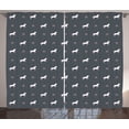 thumbnail image 1 of Ambesonne Horses Curtains 2 Panel Set, Wild Mustang Pattern, 108" x 84", Purple Grey White Pink, 1 of 3