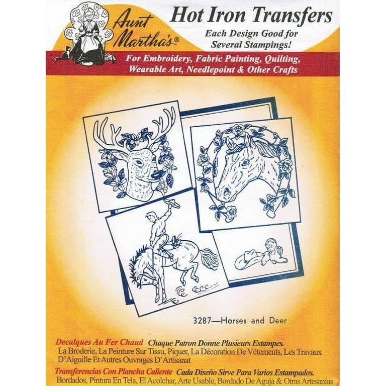 Horses & Deer Aunt Martha's Hot Iron Embroidery Transfer 