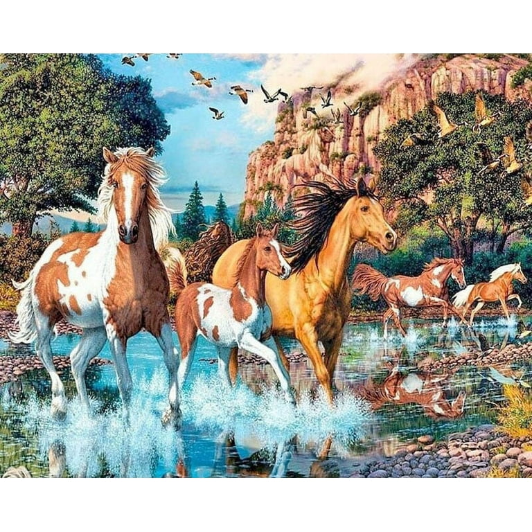 Horses | Diamond Painting Embroidery, Size: 40x60cm