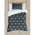 thumbnail image 1 of Horses Duvet Cover Set Twin Size, Animal Pattern Sublime Mustang Silhouette Wildlife Horseshoe Abstract, Decorative 2 Piece Bedding Set with 1 Pillow Sham, Purple Grey White Pink, by Ambesonne, 1 of 3