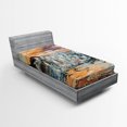 thumbnail image 1 of Horses Fitted Sheet, Group of Pacing Horses in Water with Environment Life Force Retro Paint, Soft Decorative Fabric Bedding, Twin Size, Multicolor, by Ambesonne, 1 of 2
