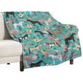 thumbnail image 1 of Horses Floral Horse Breeds Farm Animl Flannel Fleece Throw Blanket Warm Shaggy Air Condition Blankets for Couch Sofa Living Room Pinic Thanksgiving Gift 30"x40", 1 of 6