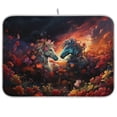 thumbnail image 1 of Horses Flowers Clouds Dark Dish Drying Mat Dish Drainer Rack Mats Water Absorbent Non-Slip Easy Clean Heat Resistant for Kitchen Counter, 1 of 8