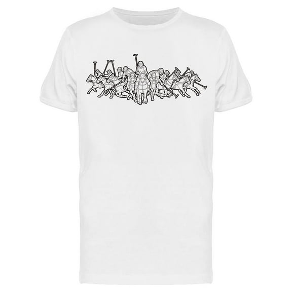Horses In Polo Game T-Shirt Men -Image by Shutterstock, Male Medium