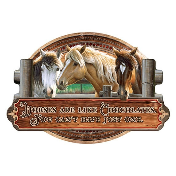 Horses Are Like Chocolates Novelty Sign | Indoor/Outdoor | Funny Home Décor for Garages, Living Rooms, Bedroom, Offices | SignMission personalized gift Wall Plaque Decoration
