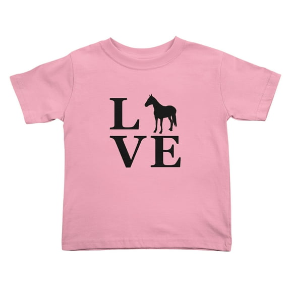 Horses Love Funny Toddler T-Shirts for Boys Girls (Pink, Youth M)
