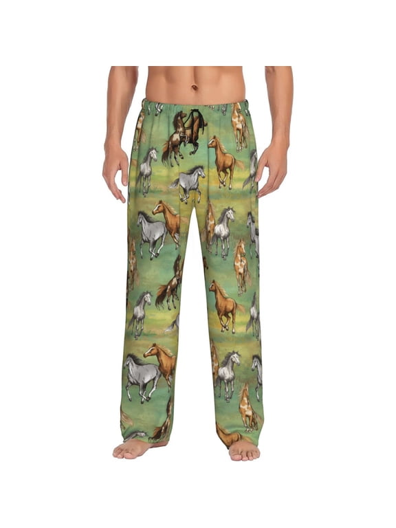 Horses Mens Pajama Pants Sleep Lounge Bottoms Soft Comfy Pjs Pant Sleepwear with Pockets Small
