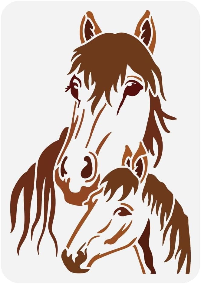 horses-painting-stencil-8-3x11-7-inch-reusable-mare-and-foal-pattern