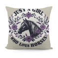 thumbnail image 1 of Horses Pillow Covers  Gifts, Gifts for Horse Lovers, Horse Pillow Covers, Funny Horse Floral Decorative Throw Pillow Case, Just A Girl Who Loves Horses, 1 of 5