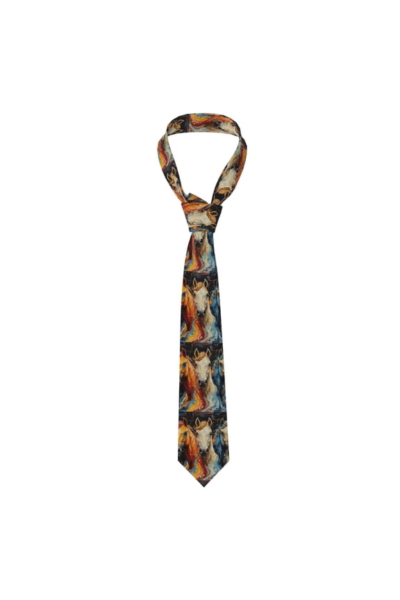 Horses Playing Psychedelic Men's Formal Necktie Business Suit Accessory Ties for Weddings Banquets Office Gift
