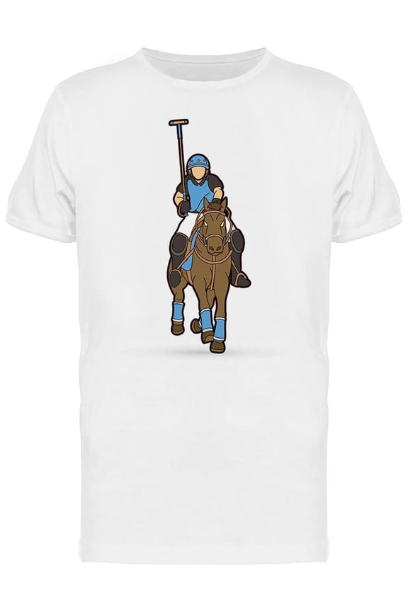Horses Polo Player Sport T-Shirt Men -Image by Shutterstock, Male x-Large