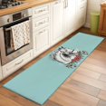 thumbnail image 1 of Horses Poppy Flowers Runner Rugs 2x6 ft Animal Red Floral Vintage Teal Blue Washable Hallway Rugs Non-Slip Floor Mats Absorbent Carpet Bedside Runners for Bedroom Kitchen Bathroom Laundry Room, 1 of 9
