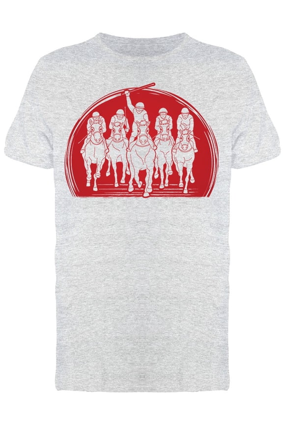 Horses Racing Sunlight T-Shirt Men -Image by Shutterstock, Male Medium