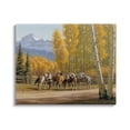 thumbnail image 1 of Horses Rural Farm Foliage Animals & Insects Painting Gallery Wrapped Canvas Print Wall Art, 1 of 7