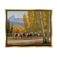 thumbnail image 1 of Horses Rural Farm Foliage Animals & Insects Painting Metallic Gold Framed Art Print Wall Art, 1 of 6