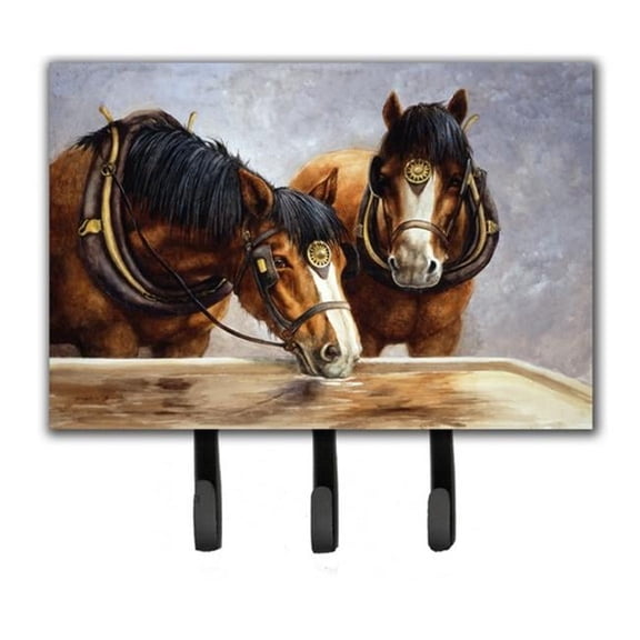 Horses Taking a Drink of Water Leash or Key Holder